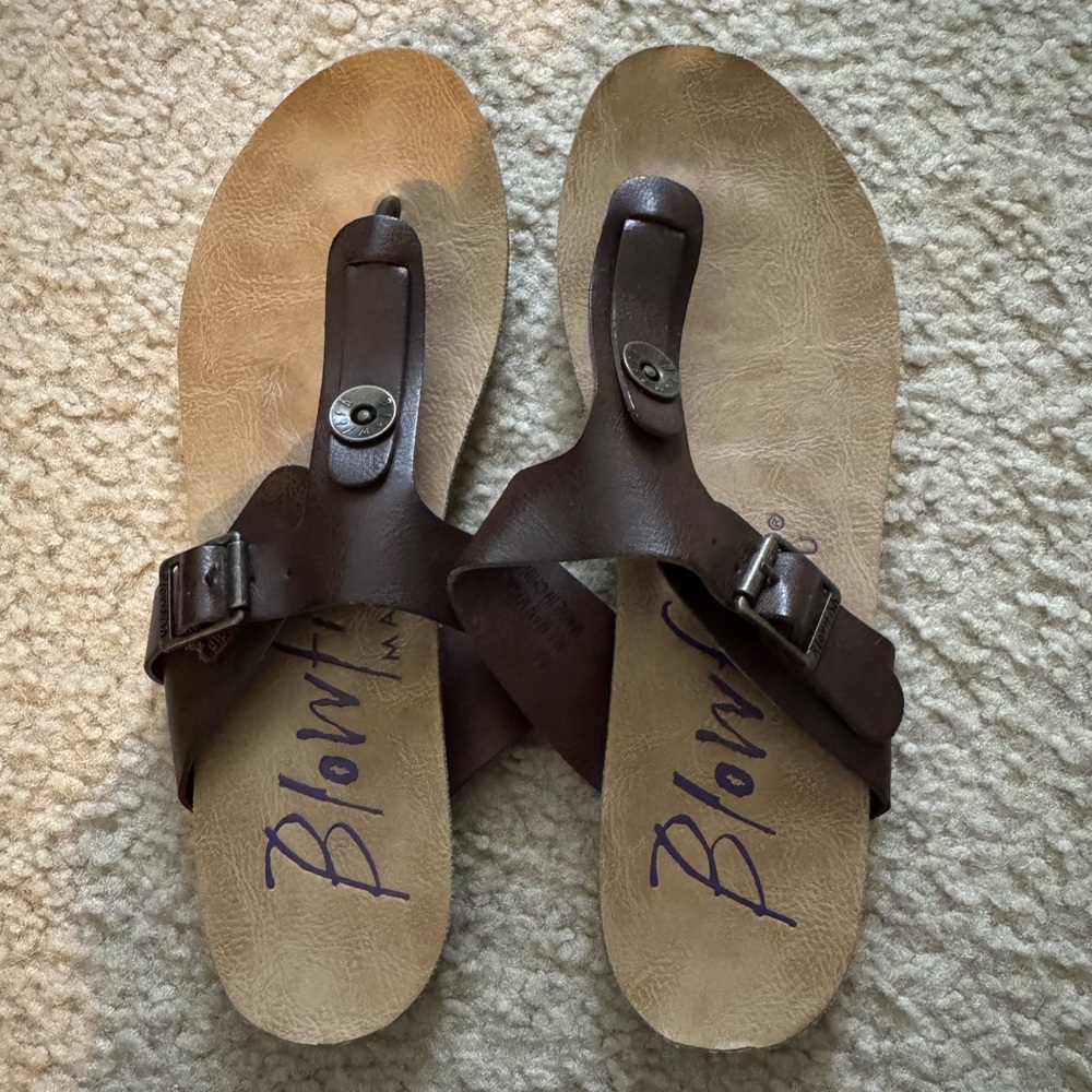Blowfish Brown Sandals Comfortable Two-Strap Design